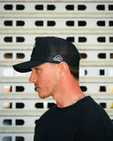 Black/green knight cap