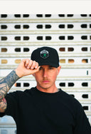 Black/green knight cap