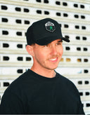 Black/green knight cap
